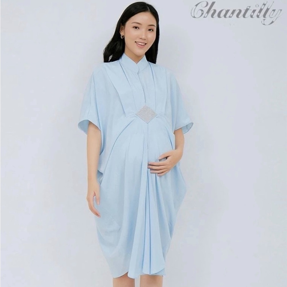 Chantilly Kaftan Light Blue Maternity Formal Dress